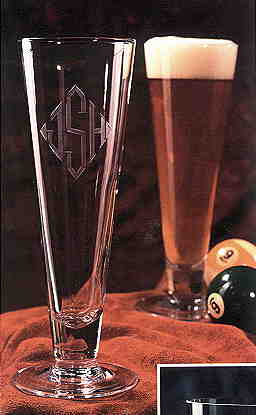 Euro Pilsner engraved with monogram