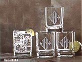 Gift Certificate for 4 - 14 oz. Beverage Glass with Monogram