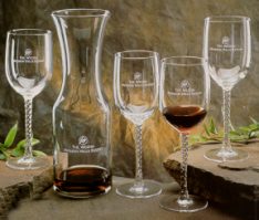 5 Pc Spiral Wine Glass Set with Full Litre Carafe