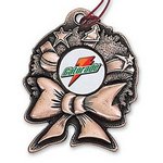 Christmas Wreath Ornament in Antique Finish  with Color Imprint
