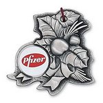 Holly Leaf Christmas Ornament with Color Imprint