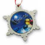 Metal Snowflake Ornament with Custom Photo Art
