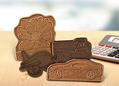 Custom Chocolate Shapes in Clear Cello 2 x 4 