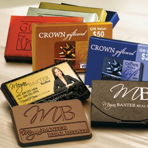 Chocolate Business card Bar in Clear Wrapper 2 x 3 