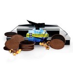 Gift Tower with Chocolate Covered Cookies and Popcorn