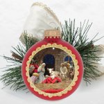 Multi Color Silk Print Christmas Ornament with Braid