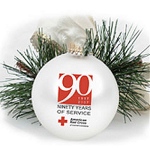 Glass Custom Christmas Ornament with 2 Color Imprint
