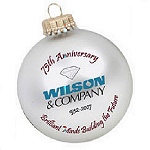 Glass Custom Christmas Ornament with 4 Spot Color Imprint