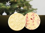 White Chocolate Snowflake with Candy Cane - Stock