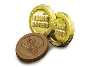 Milk Chocolate Think Safety Coins - Stock No Logo 