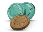 Milk Chocolate Shamrock Coins in Green Foil