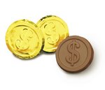 Milk Chocolate Dollar Sign Coins - Stock No Logo