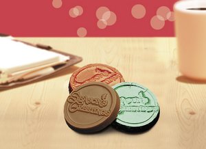 Season's Greetings Chocolate Coins - Stock No Logo 