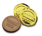 Milk Chocolate Thank You Coins in Gold Foil