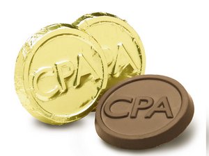 Milk Chocolate CPA Coins in Gold Foil 