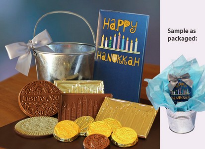 Happy Hanukkah Gift Pail  - Stock Design- No Logo 