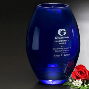 Cobalt Barrel Vase 8-1/2 in. 