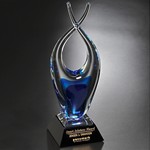 Liberty Art Glass Award Blue  15-3/4 in.
