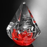 Large Quatro Pyramid Art Glass Award - Red 5-1/2 in.