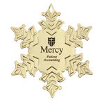 Golden Snowflake Shape Ornament with Imprint