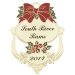 Door Knocker Ornament with Bow and Color Accents