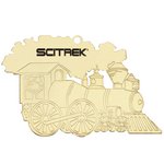 Golden Train Shape Tree Ornament with Imprint