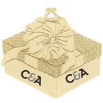 Golden Gift Box Shaped Ornament with Bow