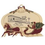 Ball Ornament with Sleigh and Horses with Imprint