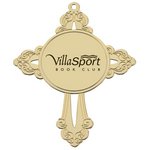 Cross - Golden Holiday Ornament with Imprint