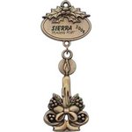 Candle with Holly and Bow - Petite Brass Ornaments