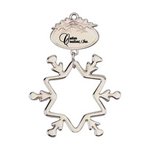 Silver Snowflake Shape Ornament with Imprint