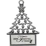 Pewter Finish Cast Christmas Tree Ornament