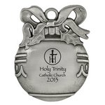 Pewter Finish Cast Ball Shaped Ornament Customized