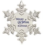 Silver Snowflake Shape Ornament with Imprint