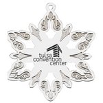 Silver Holiday Snowflake Ornament with Imprint