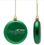 Green Shatter Proof Round Flat Ornament