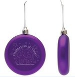 Purple Shatter Proof Round Flat Ornament