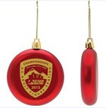 Red Shatter Proof Round Flat Ornament