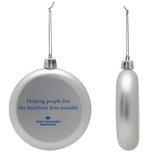 Silver Shatter Proof Round Flat Ornament