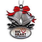 Bells Ornament with Glitter Enamel Colorfill Ribbon with Logo