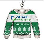 Ugly Sweater Holiday Ornament with Epoxy Dome