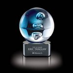 Zoltan Art Glass Award on Black Base - 4.5 in. High