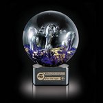 Serendipity Art Glass Award on Black Base - 6.25 in. Diam