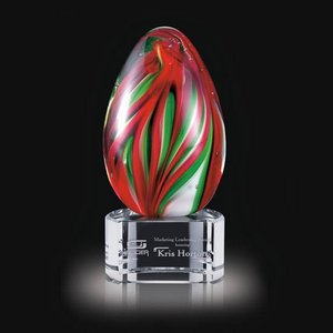 Bermuda Art Glass Award on Clear Base - 5 in. High 