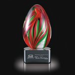 Bermuda Art Glass Award on Black Base - 5 in. High
