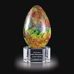 Hibiscus Art Glass Award on Clear Base - 5.5 in. High
