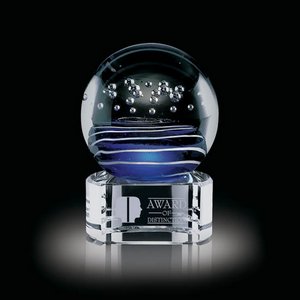 Tranquility Art Glass Award on Clear Base - 4 in. High 