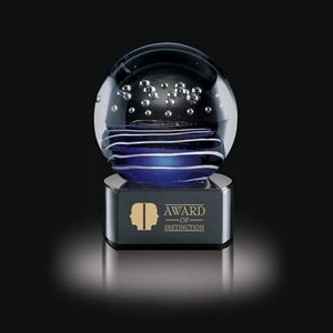 Tranquility Art Glass Award on Black Base - 4 in. High 