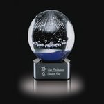 Starburst Art Glass Award on Black Base - 5 in. High