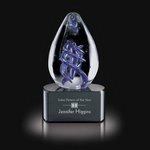 Expedia Art Glass Award on Black Base - 5 in. High